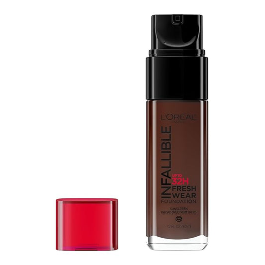 L'Oreal Paris Makeup Infallible Up to 32 Hour Fresh Wear Lightweight Foundation, 540 Mahogany, 1 Fl Oz, Packaging May Vary