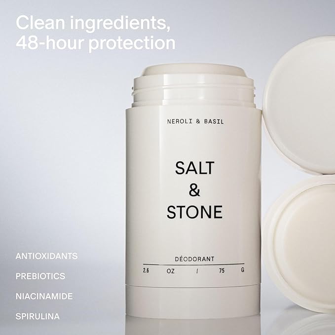 Salt & Stone Signature Scent Duo Set | 48 Hour Aluminum-Free Deodorant & Hydrating Body Mist | Skincare-Infused Deodorant & Body Spray | Neroli & Basil