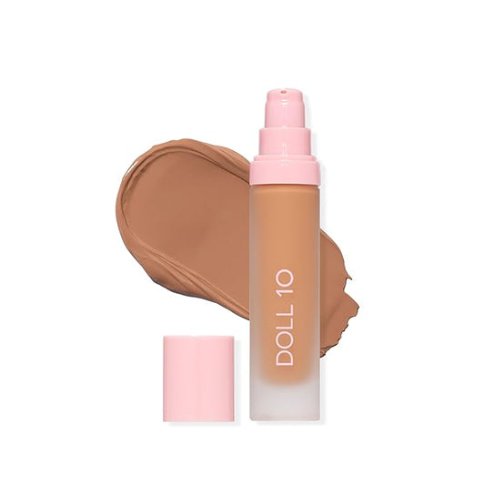 T.C.E. Super Coverage Serum Full Coverage Foundation Makeup for Mature Skin – Hydrating Formula w/Peptides – Full Coverage Makeup – Clean, Vegan, Cruelty-Free - 60 Day Supply - (Tan/Deep)