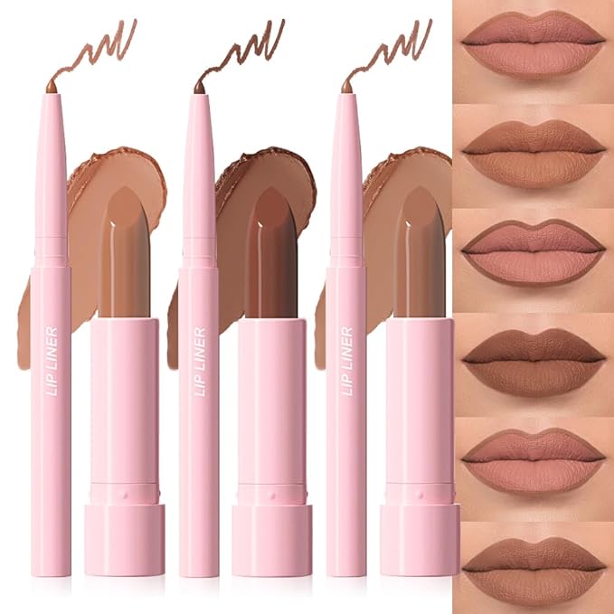 6Pcs 2 in 1 Matte Lipstick Lip Liner Pencil Set,Waterproof Lip Stick Lip liner Combo for Old Women Long Lasting Lipstick Crayon,labiales mate 24 horas originales