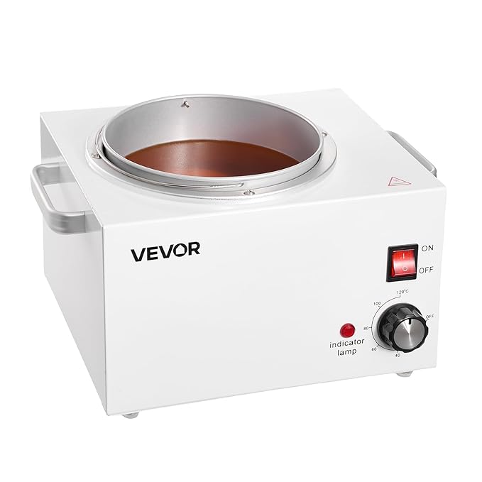 VEVOR Single Wax Warmer, 3000ML 300W Professional Wax Warmer for Hair Removal, 32 ℉ to 248 ℉ Adjustable Electric Waxing Heater Pot with 100PCS Sticks & 50PCS Papers for Home Use, Beauty Salon, Spa