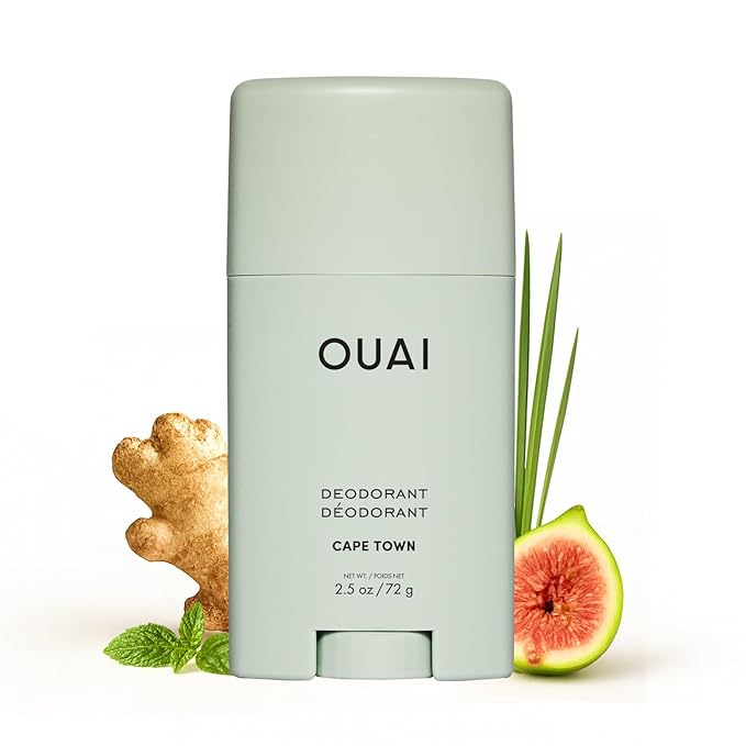 OUAI Aluminum Free Deodorant - Women's Deodorant with 24-Hour Odor Control & Invisible Application - Enriched with Notes of Wet Grass, Ginger, Basil & Green Fig - Cape Town (2.5 oz)