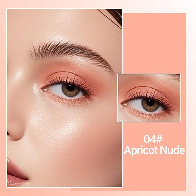 Erinde Light Orange Pink Single Eyeshadow Palette, Matte Cream Eye Shadow for Older Women, Blendable Long-Lasting Waterproof Eye Makeup Palette, High Pigment Powder Sombra De Ojos, 04 Apricot Nude