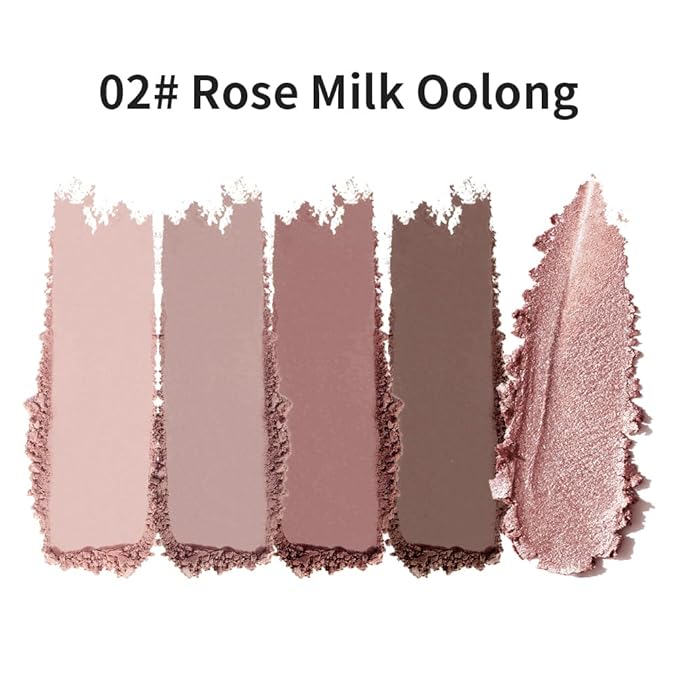 Neutral Eyeshadow Palette 5 Colors, Nude Brown Matte & Subtle Shimmer Shades, Highly Pigmented Blendable Long-Lasting Powder, Smooth No-Fallout Daily Eye Makeup Palette for Work and Natural Looks- C02