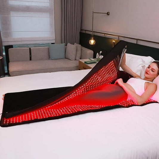MEGELIN Red Infrared Light Therapy Mat for Whole Body and Led Light Therapy Facial Mask and 2*Facial Mask,70inch*32inch*12inch,2560 LEDs for Full Body Red Light Therapy Mat at Home