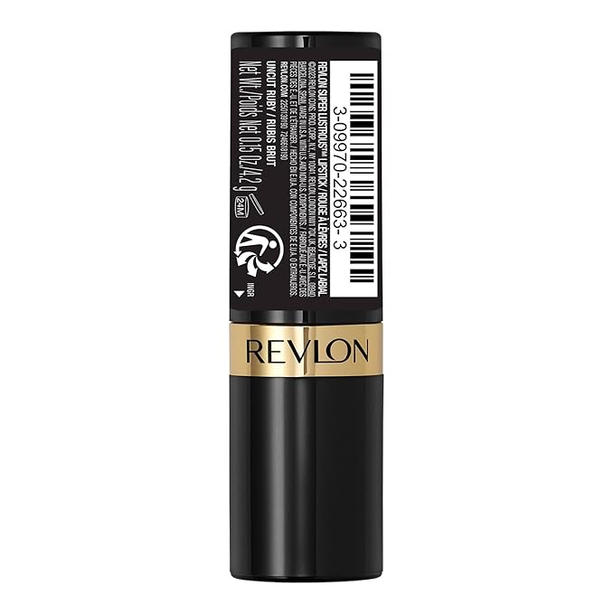 Revlon Super Lustrous Lipstick, Creamy Formula For Soft, Fuller-Looking Lips, Moisturized Feel, 810 Uncut Ruby, 0.15 oz