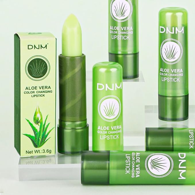 BINGBRUSH Aloe Vera Color Changing Lipstick Queen,Long Lasting Lip Care Nutritious Plumper Lip Balm Moisturizer Magic PH Temperature Color Change Lip Gloss Makeup Set for Women