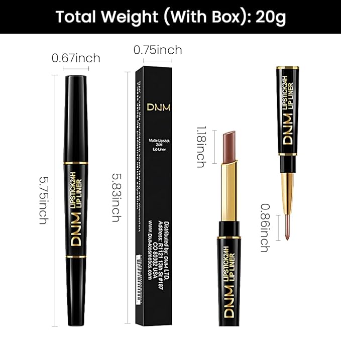 evpct 1Pcs Brown Matte Lip Liner and Lipstick Combo Set Kit for Women, Magic Neutral Lipsticks 24 Hours Original Lipstick and Lips Liner Pencil Stain Gloss Plumper Makeup Long Lasting Waterproof 38