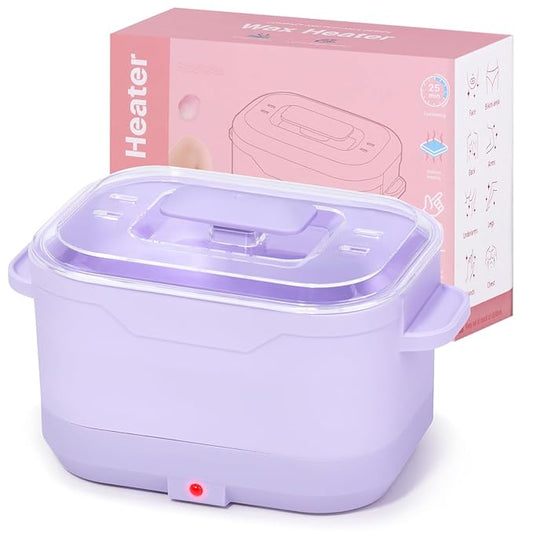 Silicone Wax Pot Warmer for Hair Removal, Foldable Hot Wax Melt Heater Machine for Hard and Soft Wax Beads, 18.6oz Electric Waxing Kit Silicone Bowl for Body Facial - Fast Heating, Easy to Clean