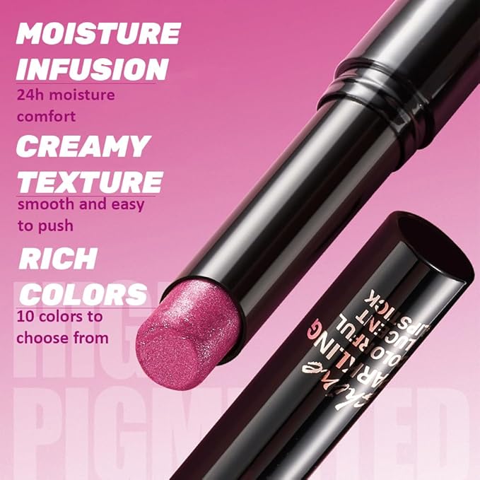 Plum Metallic Lipstick for Women,Lightweight Comfortable Non-Drying Shimmer Frosted Lipstick,Glitter Lip Gloss Stain Long Lasting Waterproof Smudge Proof 24 Hour Full Coverage Lip Makeup,Vegan