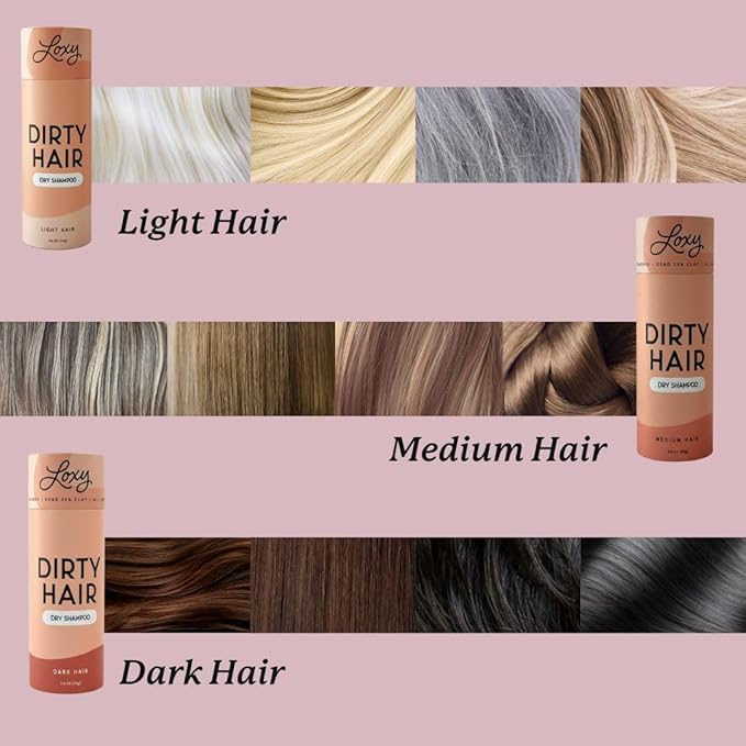 Loxy Dry Shampoo Volumizing Powder for Light, Brown, & Dark Hair | Non Aerosol | Made in USA, No Benzene, Vegan, Talc Free, Aluminum Free | Grapefruit essential oil | 2.6 oz