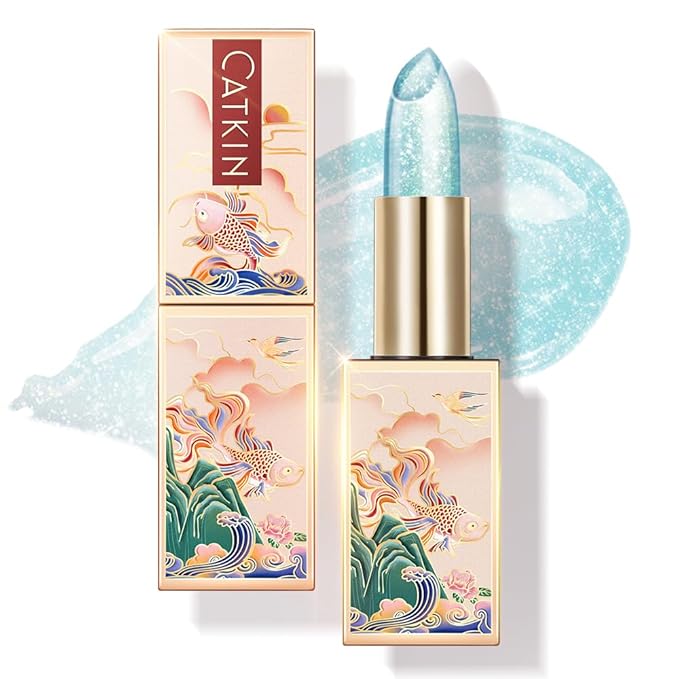 CATKIN Lip Balm Tinted Color Changing Lipstick Ultra Hydrating Lip Moistrurizer Lip Care with Vitamin E Nourishing For Cracked & Dry Lips 0.12 oz C08 Mermaid