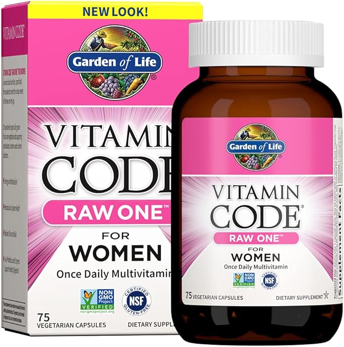 Garden of Life Vitamin Code Raw One Once Daily Multivitamin Capsules & Vitamin D