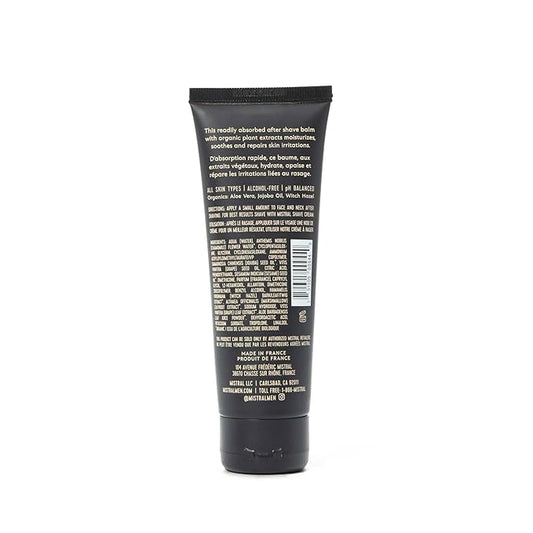 Mistral Salted Gin Post Shave Balm | Soothing Aftershave for Men with Aloe & Jojoba Oil | Non-Greasy Post Shave Moisturizer, For All Skin, Paraben & Phthalates Free | Made in France - 80ml