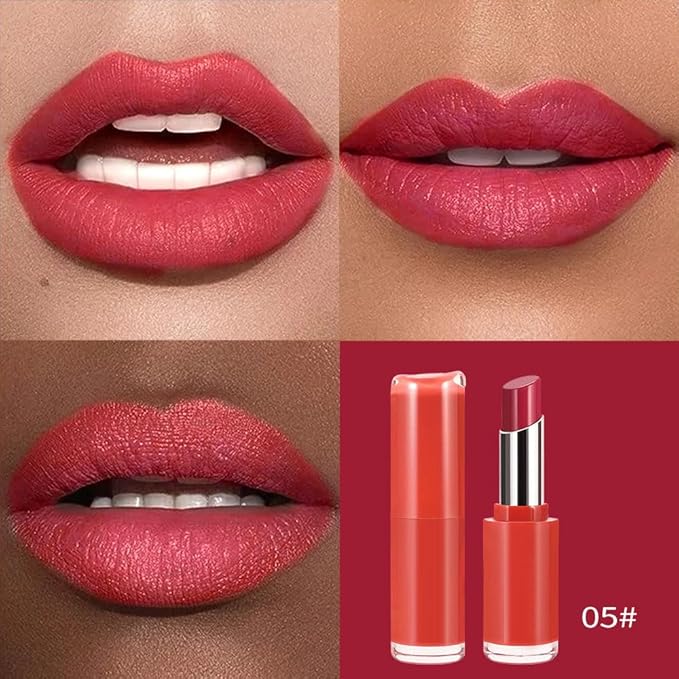 Matte Creamy Lipstick for Women, Long Lasting Waterproof Velvet Lipstick, Lip Stick Crayon Buildable Blendable Creamy Color, Moisturizing Longwear Lip Makeup 05#