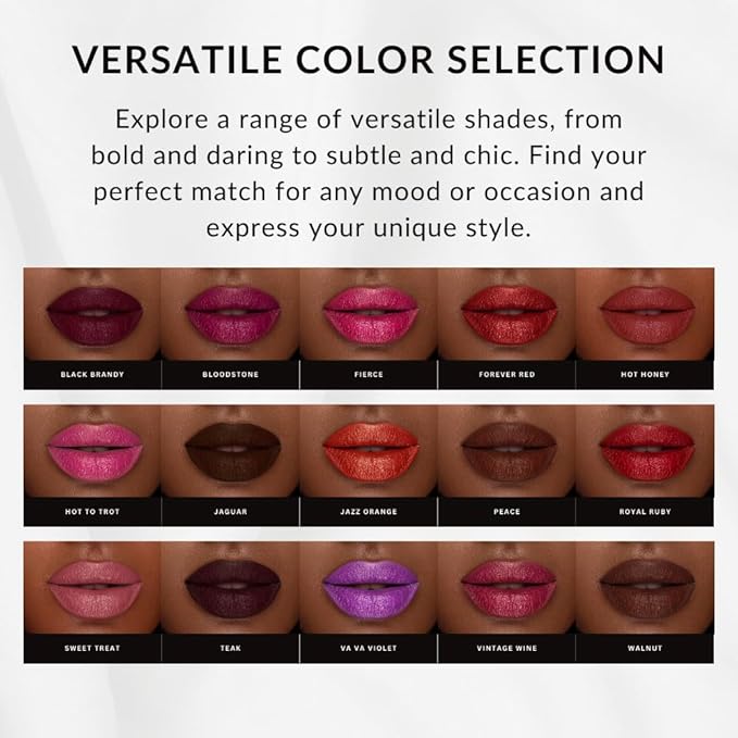 Flori Roberts Luxury Lipstick, Vibrant Lip Makeup for Women of Color or Deeper Skin Tones, Demi-Matte Texture, Hydrates and Conditions Lips