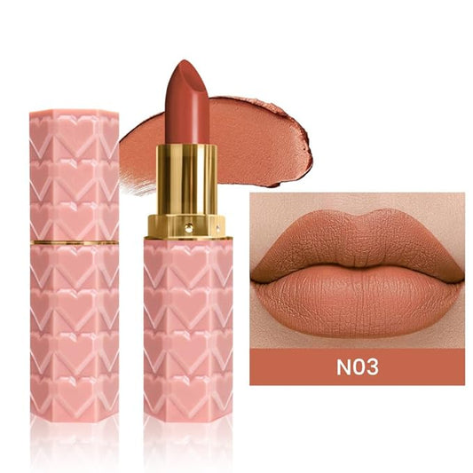 evpct 1Pcs Nude Light Brown Lipstick, Silky Velvet Matte Lipstick Pack Sets for Women, Long Lasting Smudge Proof Lipstick Lip Stain Makeup Kit matte lipstick 24 hours original N03