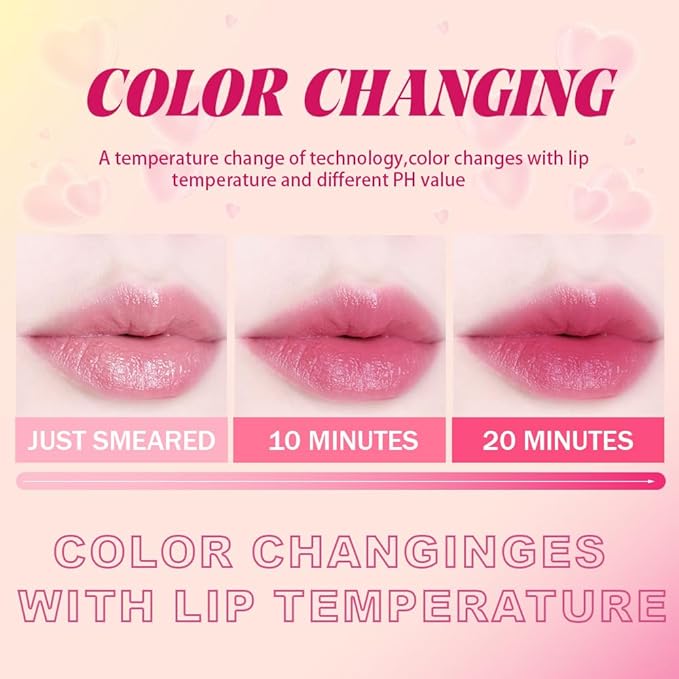 BINGBRUSH Color Changing Lipstick Set, PH Mood Peach Lip Balm and Gloss, Long Lasting Tinted Lip Stain (02# Ice Fairy, 1 Count (Pack of 1))