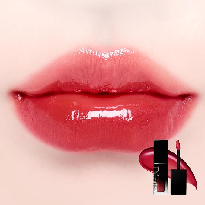 DINTO Blur-Glowy Lip Tint - Glossy Finish, Hydrating, Long Lasting, Lightweight Texture, Non-Sticky, Vegan & Cruelty-Free, K beauty (208 Borum, 0.11 fl.oz)