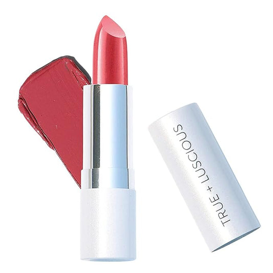 True + Luscious Super Moisture Lipstick | Satin Cream Lip Color Lasting Hydration | Hyaluronic Acid Konjac Root Powder | Vegan Cruelty-Free Gluten-Free Flatters All Skin Tones | Dreams, Natural Taupe