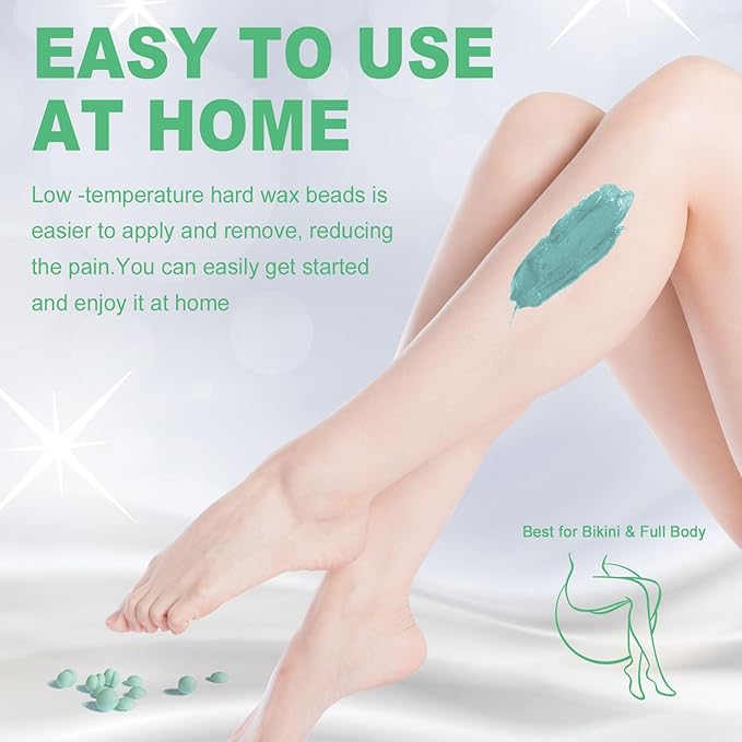 Hard Wax Beads Bulk, 3lb Unscented Stripless Spa Wax Beans for Brazilian Waxing, Bikini, Body, Back, Chest, Leg, Armpit, Face, Wax Beads for Sensitive Skin Coarse Hair Removal from Root