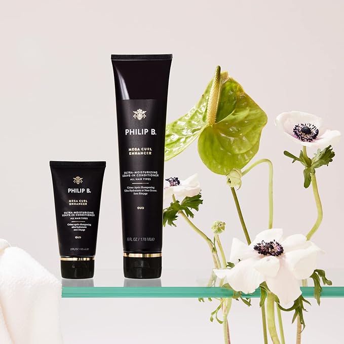 PHILIP B Mega Curl Enhancer, 6 fl. oz. (178 ml) - Ultra-Moisturizing Leave-in Conditioner, Repairs Dry Strands, Tames Frizz