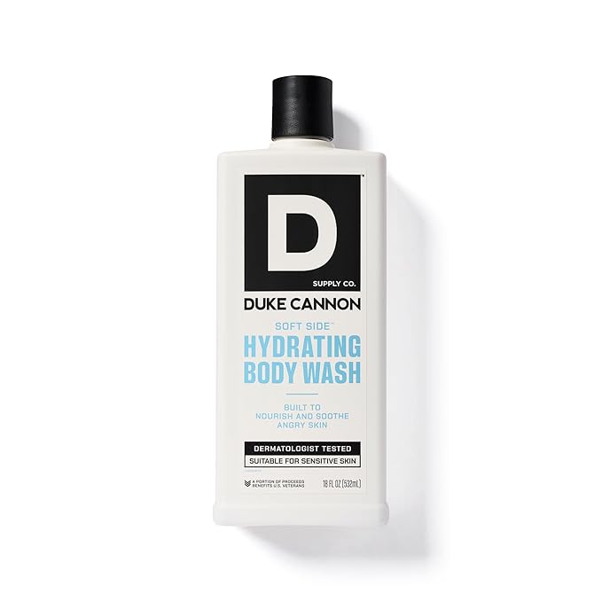 Duke Cannon Hydrating Body Wash - 18oz, Moisturizing Formula for Dry Skin, Refreshing Clean, Tough Yet Gentle, for Men, Soft Side Scent