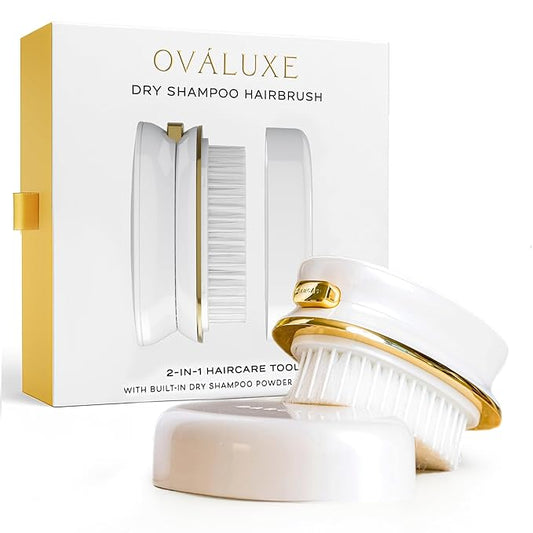 DARCASE Premium Dry Shampoo Brush - Non Aerosol Dry Shampoo for Women - Refillable Travel Size Powdered Shampoo Brush - Travel Essentials for Women - Pre-Filled 30ml Unscented Talc Free Hair Powder