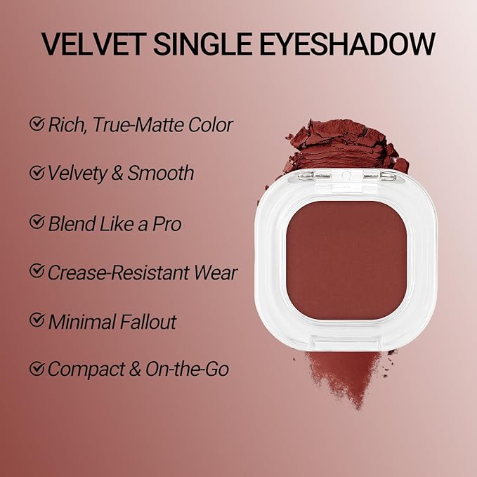 Erinde Brick Red Brown Single Eyeshadow Palette, Matte Cream Eye Shadow for Older Women, Blendable Long-Lasting Waterproof Eye Makeup Palette, High Pigment Powder Sombra De Ojos, 05 Rusty Red Brown