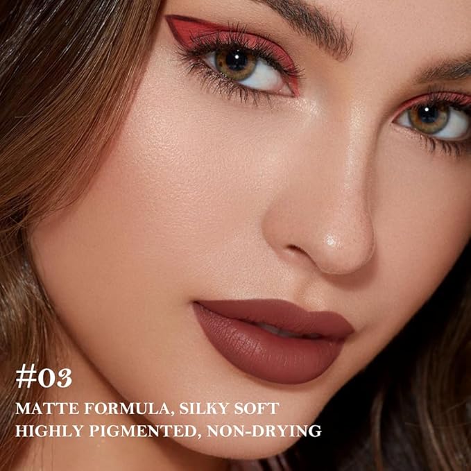 3Pcs Gradient Matte Lipstick Crayon Lip Liner pencil, Flawless Contour Gradual Ombre Effect lip Pencil, for Women Long Lasting Waterproof Smudge Proof Lipstick Pencil 01#+03#+05#