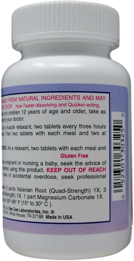 Dee CEE Labs Formula 303 Maximum Strength Tablets, 45 Tablets; All-Natural containing Magnesium for Sore Muscles, Passion Flower, and Valerian Root