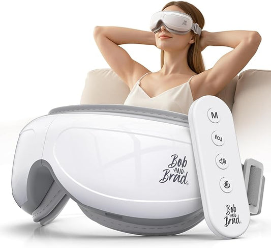 BOB AND BRAD Eye Massager, EyeOasis 2 Plus Eye Mask for Migraines with Remote, Heat, Compression, Smart Face Massager for Dry Eyes Relief, FSA Eligible/HSA Eligible Birthday Gifts for Women Men Mom