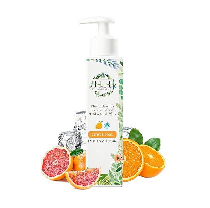 HH Herb & Health Feminine Wash for Women, pH3.6 Lactobacillus Cleanser with Botanical Extracts, Hydrating & Cooling Intimate Care for Odor Dryness and Itch, Sensitive Skin Safe, Citrus Scent Cool