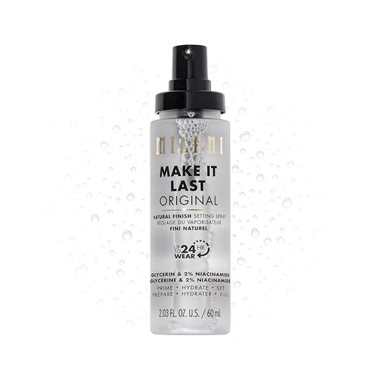 Milani Setting Spray + Primer, Make It Last Original - Natural Finish with Niacinamide for Hydration, Setting Spray for Makeup and Face Primer, 3-in-1 Prime + Hydrate + Set, 2.03 Fl. Oz