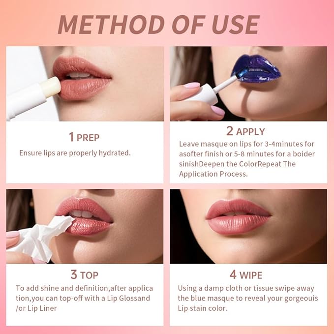 Lip Stain - Wipe-Off &Peel Off Lip Color | Waterproof, Long Lasting, Transfer-Resistant, Smudge-Proof Lip Tint | Easy Wipe Finish, High Pigment | All-Day Vibrant Kiss-Proof Lip Stain, 01#+09#