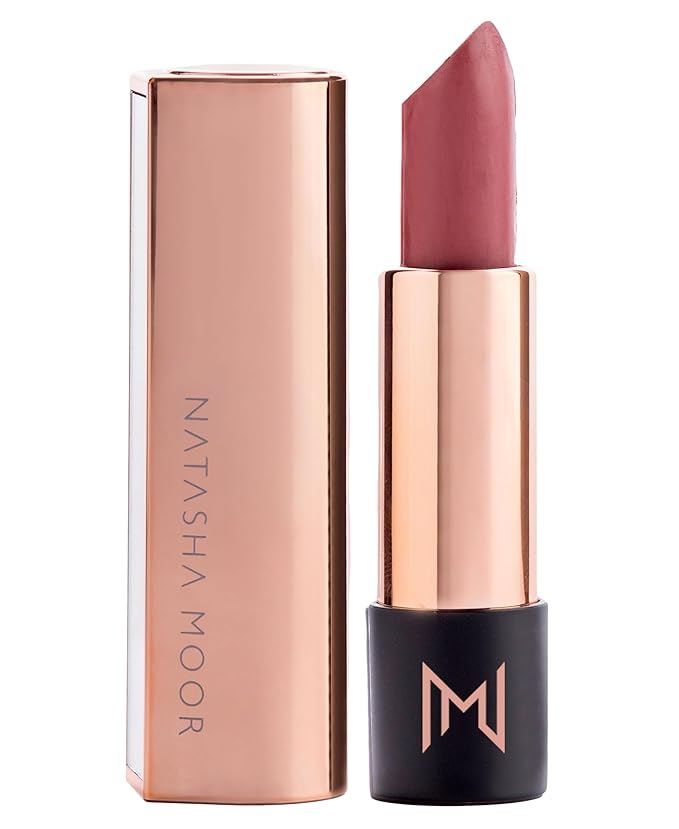 NATASHA MOOR Silk Suede Lipstick for Women - Long-Lasting, Waterproof Lipstick with Hydrating Semi-Matte Finish - Creamy, Cruelty-Free - Highly Pigmented with Mirror - 24-Hour Stay Power (BOSS)
