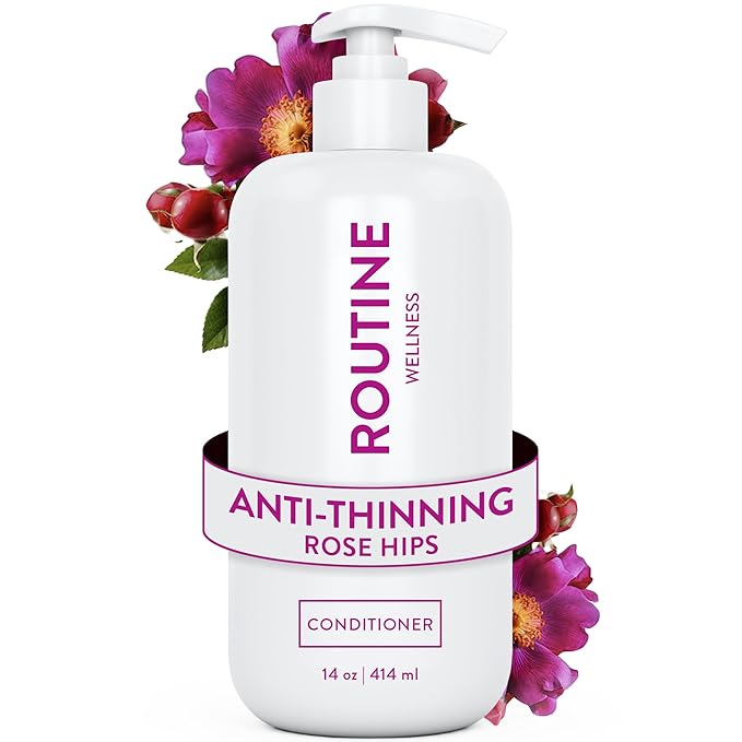 Routine Wellness Anti-Thinning Deep Conditioner for Thinning Hair - DHT Blocker for Hair Loss in Men & Women - Promotes Healthy Hair - Rose Hips 14oz
