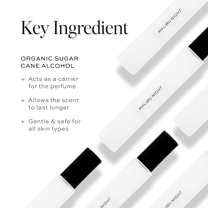 DIME Beauty Perfume Malibu Night, 0.34 oz / 10 ml - Light and Floral Musk Scent, Hypoallergenic, Clean Perfume, Eau de Toilette For Women