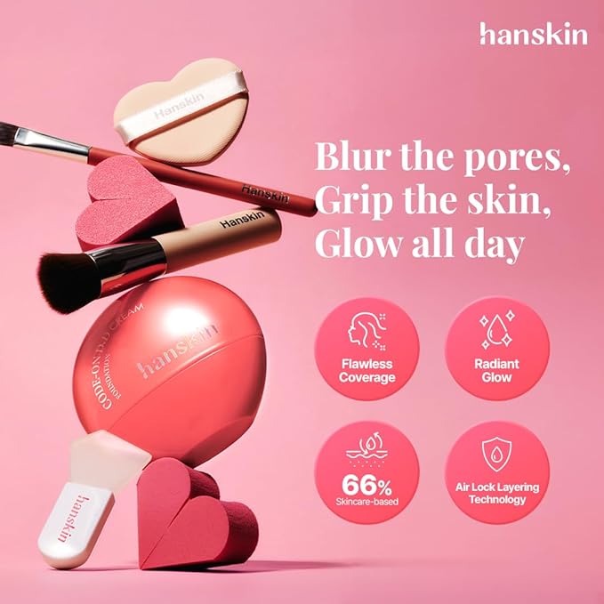 Hanskin DD Cream Foundation – Korean BB Cream Liquid Foundation | Lightweight Semi-Matte Tinted Moisturizer | Pore-Blurring, Tone-Evening Daily Base Makeup | 1.18 fl oz (19C PORCELAIN)