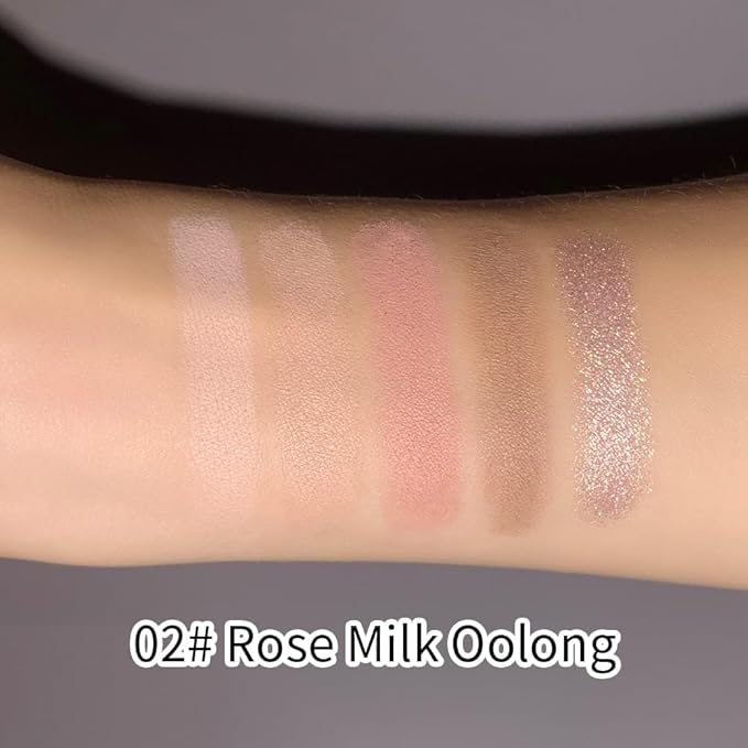 Neutral Eyeshadow Palette 5 Colors, Nude Brown Matte & Subtle Shimmer Shades, Highly Pigmented Blendable Long-Lasting Powder, Smooth No-Fallout Daily Eye Makeup Palette for Work and Natural Looks- C02