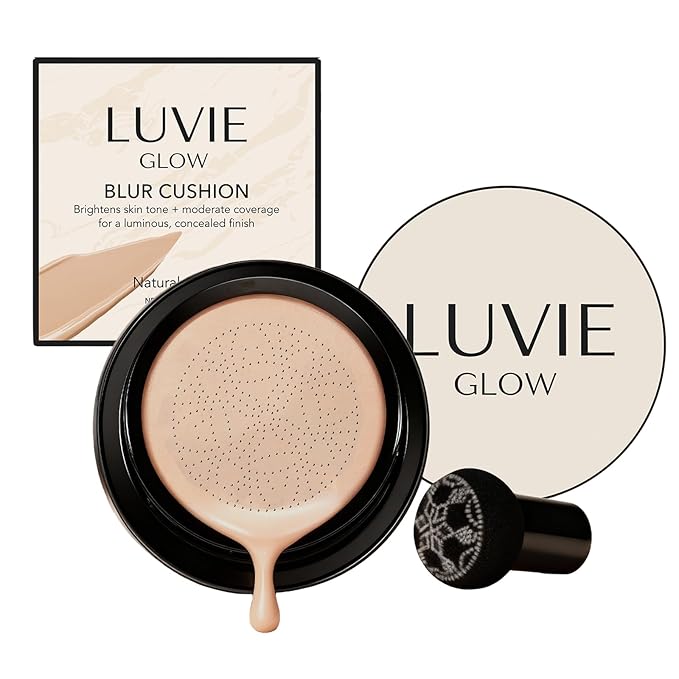 Face Foundation Makeup, Mushroom Head Air Cushion CC Cream, Moisturizing Concealer Brighten Long-Lasting, Natural BB Cream for All Skin Types (Natural)