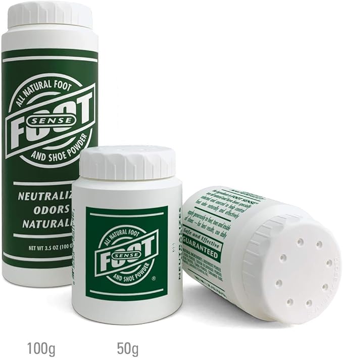 FOOT SENSE All Natural Foot & Shoe Powder, Foot Deodorant, Talc-Free, Odor Eliminator, Disinfects & Deodorizes, Long-Lasting up to 6 Months Safe for Men, Women, Kids, Athletes, 50g