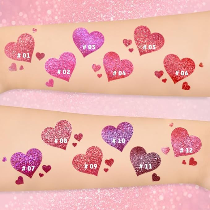 Plum Metallic Lipstick for Women,Lightweight Glitter Sparkling Liquid Lipsticks,Shimmer Lip Gloss Stain Long Lasting Waterproof Smudge Proof Non-Drying 24 Hour Full Coverage Lip Makeup,Vegan