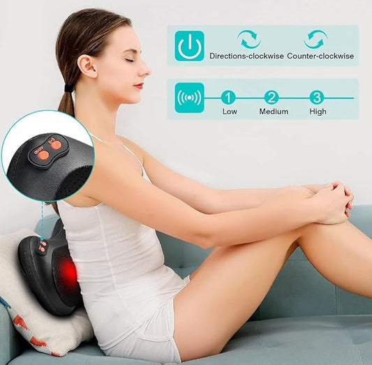 Shiatsu Back and Neck Massager with Heat, Deep Tissue Massage for Neck, Shoulder, Leg, Upper & Lower Back Pain Relief, Electric Massage Pillow, Used at Home, Car, Office，Gifts for Men Women Dad, Mom