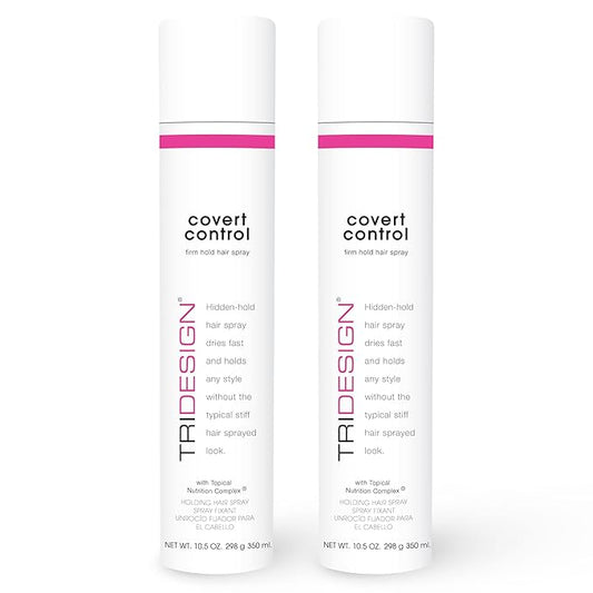 TRI Design Covert Control - Fast-Drying Hairspray for Women & Men, Aerosol Strong Hold Setting Spray, Hair Products, 2 Pack of 10.5 Oz