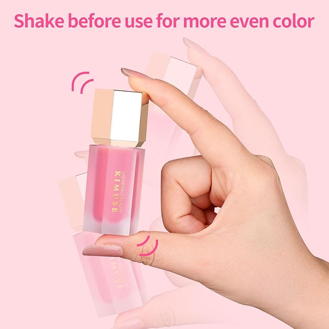 KIMUSE Liquid Blush, Soft Cream Blush Face Blush, Liquid Blush for Cheeks, Long-Wearing Pigmented Blush, Waterproof, Smudge Proof, Dewy Finish