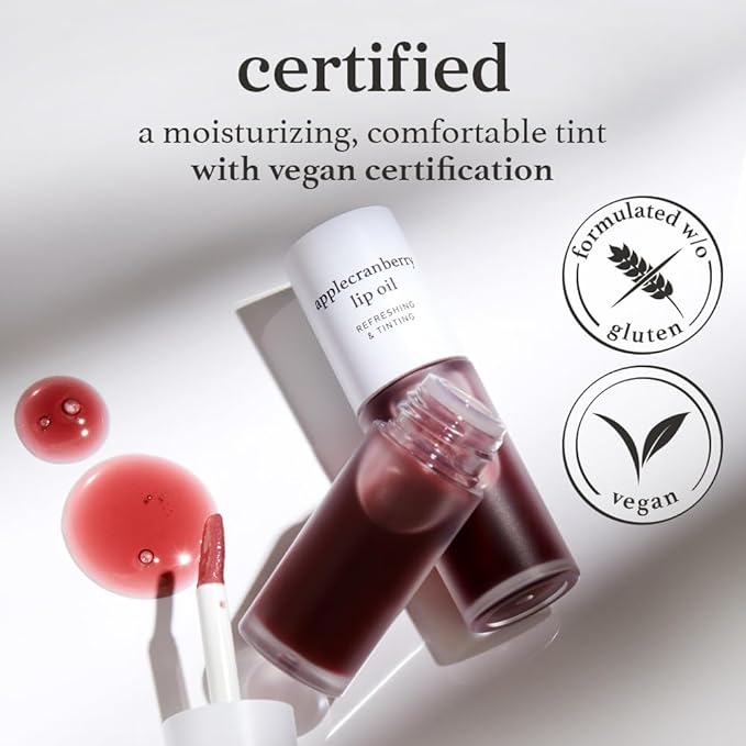 NOONI Korean Lip Oil - Applecranberry | Long-Lasting, Moisturizing, Plumping, Revitalizing for Dry Lips, Waterproof, No Peel Off, Hydrating, Stocking Stuffers, Gifts For Teen Girls, 0.12 FL Oz
