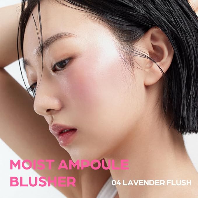 Moist Ampoule Blusher with 50% Moisture Essence | Hydrating & Long-Lasting Blush | 0.68fl.oz (9 Shades) - Lavender Flush