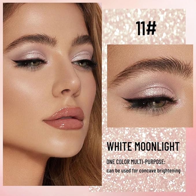 Pearlescent mini Eyeshadow Highly Pigmented Blend Matte & Shimmer EyeShadow,Cream Moisturizing Waterproof&Long Lasting Eye Makeup Natural Luminous Makeup Look (B11, 1 Count (Pack of 1))