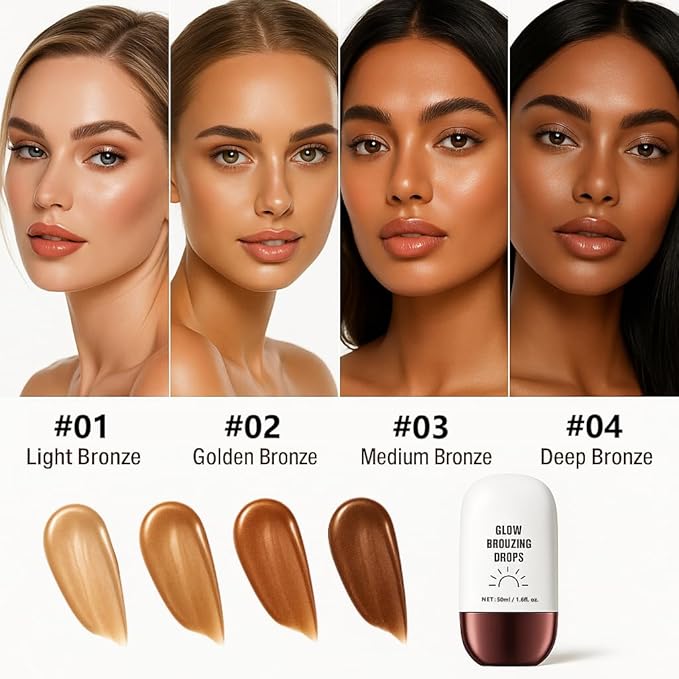 Makeup True Match Lumi Glotion, Natural Glow Enhancer, Illuminator Highlighter, Bronzing Drops For a Sun-Kissed Glow, 903 Medium (#01/Champagne Shimmer)